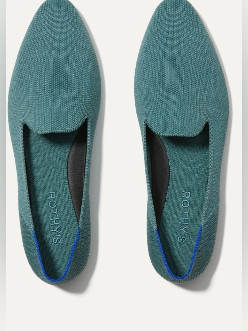 Rothy’s The Almond Loafer Blue Sage Knit Flats Size 8.5 NIB Washable